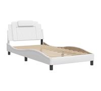 vidaXL Cadre de lit Viana sans matelas blanc 100x203 cm similicuir