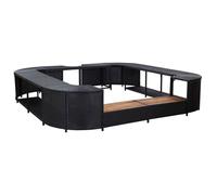vidaXL Cadre de spa carré Noir 268x268x55 cm Résine tressée