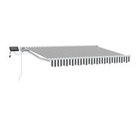 vidaXL Cadre de store manuel avec LEDs Anthracite et blanc 3 x 2,5 m