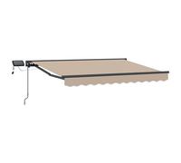 vidaXL Cadre de store manuel avec LEDs Beige 3 x 2,5 m