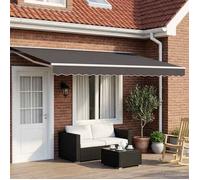 vidaXL Cadre de store manuel avec LEDs Blanc, Gris, Anthracite 5 x 3 m 3420689