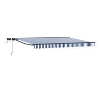 vidaXL Cadre de store manuel avec LEDs Bleu et Blanc 4,5 × 3,5 m