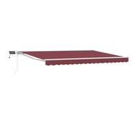 vidaXL Cadre de Store Manuel avec LEDs Bourgogne et Blanc 4 x 2 m, Auvent de Soleil Ajustable, abri extérieur, Ombre LED, Parasol Moderne, Protection terrasse résistante