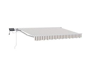 vidaXL Cadre de Store Manuel avec LEDs Gris Clair et Blanc 3 x 2,5 m