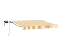 vidaXL Cadre de store manuel avec LEDs Jaune et blanc 3 x 2,5 m