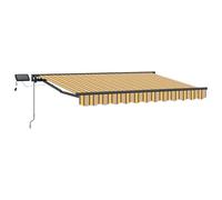 vidaXL Cadre de Store Manuel avec LEDs Jaune, Gris, Anthracite 3 x 2 m, Voile d'ombrage pour Jardin et auvent, auvent Manuel Moderne avec lumière LED, Protection extérieure réglable