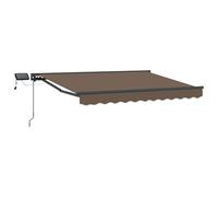 vidaXL Cadre de Store Manuel avec LEDs Taupe 3 x 2,5 m, Voile d'ombrage pour Jardin et auvent, auvent Manuel Moderne avec lumière LED, Protection extérieure réglable