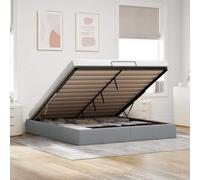 vidaXL Cadre d'Lit Ottoman sans Matelas Gris Clair 180x200 cm Tissu