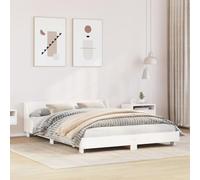 vidaXL Cadre de lit et tête de lit blanc 140x190 cm bois de pin massif, meuble de chambre, sommier, lit en bois, lit, lit 850741