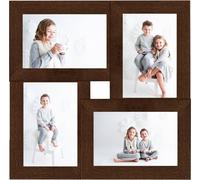 vidaXL Cadre photo collage pour 4x(10x15 cm) photos brun foncé MDF