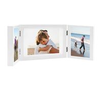 vidaXL Cadre photo dépliable Blanc 28x18 cm+2x(13x18 cm)