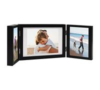 vidaXL Cadre Photo Dépliable Cadre d'Image Décoration de Table Salon Salle de Séjour Chambre Maison Intérieur Noir 28x18 cm+2x(13x18 cm)