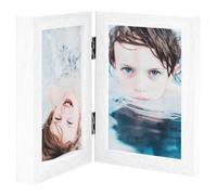 vidaXL Cadre photo dépliable en deux Blanc 2x(21x29,7 cm)