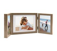 vidaXL Cadre photo dépliable Marron clair 22x15 cm+2x(10x15 cm)