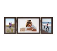 vidaXL Cadre photo triple collage brun foncé 22x15 cm+2x(10x15 cm)