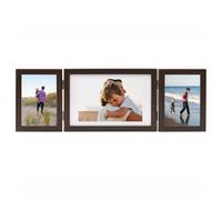 vidaXL Cadre photo triple collage brun foncé 28x18 cm+2x(13x18 cm)