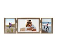 vidaXL Cadre photo triple collage marron clair 28x18 cm+2x(13x18 cm)