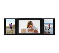 vidaXL Cadre photo triple collage noir 28x18 cm+2x(13x18 cm)