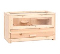 vidaXL Cage à hamster 60x30x35 cm bois massif de sapin pour hamster, rat, gerbille, souris 172377