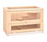 vidaXL Cage à hamster 60×35,5×42 cm bois massif de sapin pour hamster, rat, gerbille 172378