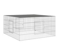 vidaXL Cage à Lapin 110x110x55 cm Fer Galvanisé Clapier Enclos Parc Animaux