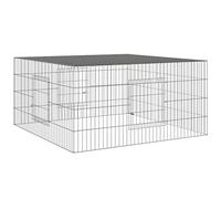 vidaXL Cage à Lapin 110x110x55 cm Fer Galvanisé Clapier Enclos Parc Animaux