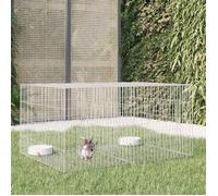 vidaXL Cage à Lapin 2 Panneaux 110x79x54 cm Fer Galvanisé Clapier Enclos Parc 171568
