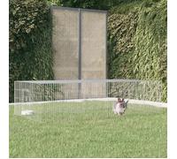 vidaXL Cage à Lapin 2 Panneaux 220x110x55 cm Fer Galvanisé Clapier Enclos Parc 171563