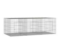 vidaXL Cage à Lapin 3 Panneaux 163x79x54 cm Fer Galvanisé Clapier Enclos Parc