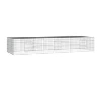 vidaXL Cage à Lapin 3 Panneaux 325x109x54 cm Fer Galvanisé Clapier Enclos Parc