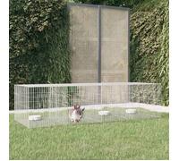 vidaXL Cage à Lapin 4 Panneaux 217x79x54 cm Fer Galvanisé Clapier Enclos Parc 171570