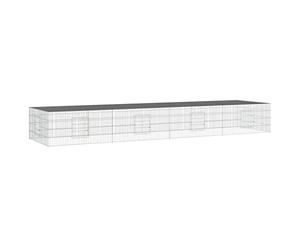 vidaXL Cage à Lapin 4 Panneaux 433x109x54 cm Fer Galvanisé Clapier Enclos Parc