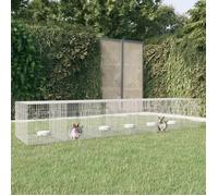 vidaXL Cage à Lapin 6 Panneaux 327x79x54 cm Fer Galvanisé Clapier Enclos Parc 171572