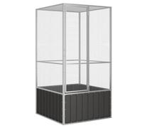 vidaXL Cage à Oiseaux, Volière d’Oiseaux avec Porte à Charnière, Maison à Perroquet, Nichoir de Jardin Extérieure, Anthracite Acier Galvanisé