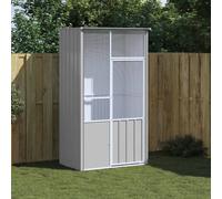 Cage à oiseaux gris 115x78x200 cm acier galvanisé