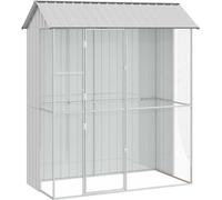 vidaXL Cage à oiseaux Gris 215 x 110 x 247 cm Acier galvanisé
