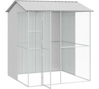 vidaXL Cage à oiseaux Gris 215 x 210 x 247 cm Acier galvanisé