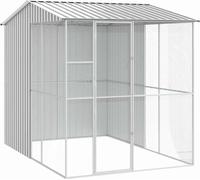 vidaXL Cage à oiseaux Gris 215 x 310 x 247 cm Acier galvanisé