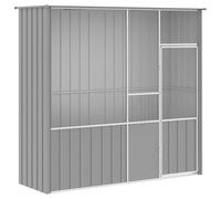 vidaXL Cage à Oiseaux Gris 215x78x200 cm Acier galvanisé, nichoir, volière à Oiseaux, Cage à perroquets, volière, Cage à perruches