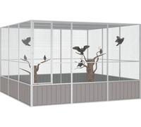 vidaXL Cage à oiseaux Gris 302,5x324,5x211,5 cm Acier galvanisé 171553