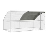 vidaXL Cage à Poules 2 pc Argenté 400 x 200 x 200 cm Acier et PE