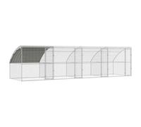Cage à poules Argenté Acier et PE Maison moderne pour Habitat extérieur vidaXL v