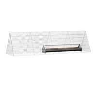 vidaXL Cage à Poules Argent 215 x 55 x 55 cm Acier galvanisé, Enclos à Poules en Acier Moderne, Habitat extérieur résistant, Cage sécurisée pour Jardin, Design étanche