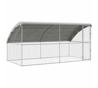 vidaXL Cage à poules en acier galvanisé Argenté 400 x 200 x 198,5 cm