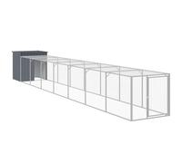 Vidaxl Poulailler Avec Cour Anthracite 110x813x110 Cm Acier Galvanisé Gris