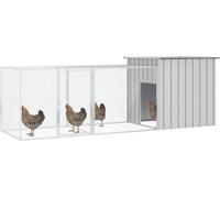 vidaXL Cage à poules Gris 300x91x100 cm Acier galvanisé