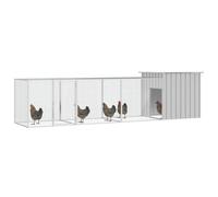 vidaXL Cage à poules Gris 400x91x100 cm Acier galvanisé