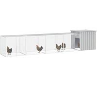 vidaXL Cage à poules Gris 500x91x100 cm Acier galvanisé
