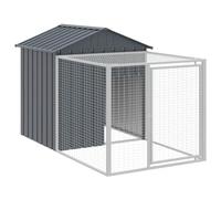 vidaXL Cage à Poulets avec enclos Anthracite 117 x 201 x 123 cm Acier