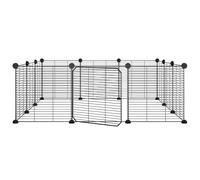 Vidaxl Cage Animaux De Compagnie À 12 Panneaux Et Porte Noir 35x35 Cm